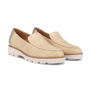 NEW Vionic Kensley Natural Raffia Loafers Gold Accent Women's Size‎ 12